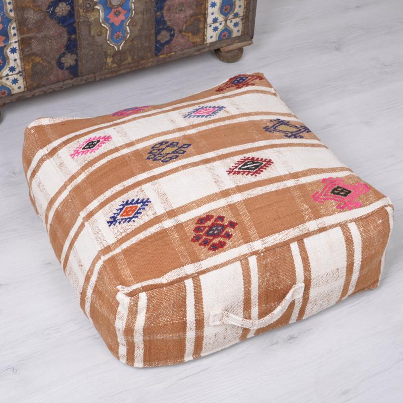 El Dokuma  Kilim Puf Yer Minderi