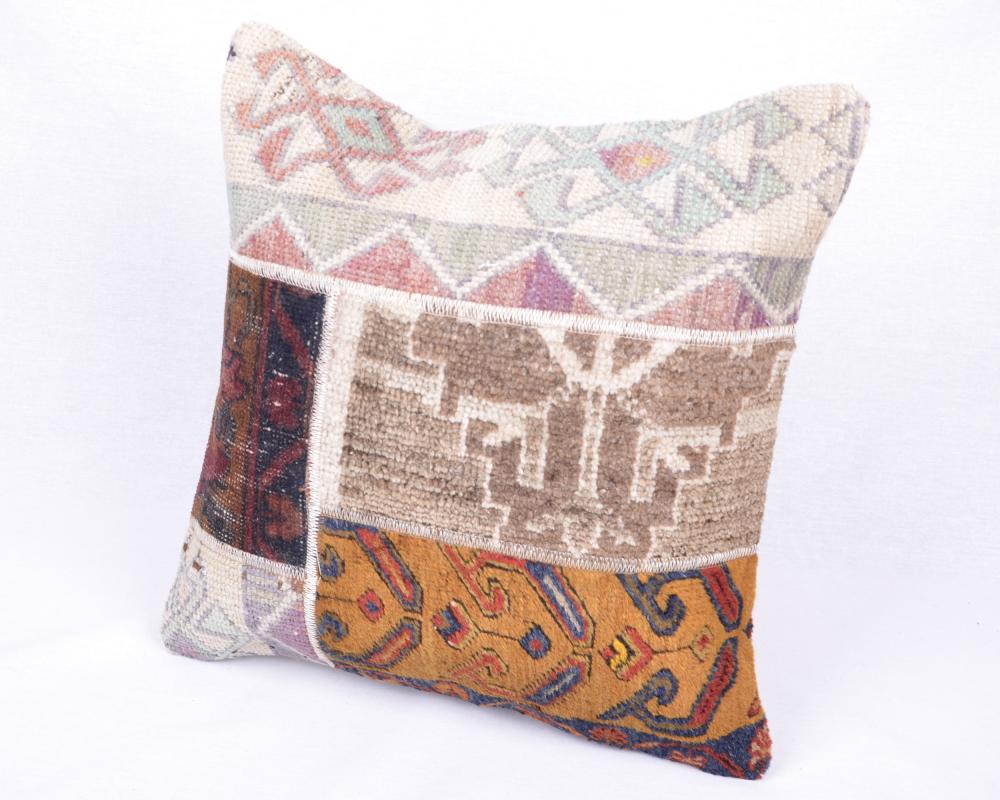 Kapadokya Serisi El Dokuma VintageHalı Yastık Kılıfı