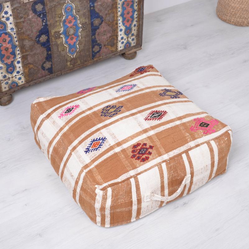 El Dokuma  Kilim Puf Yer Minderi