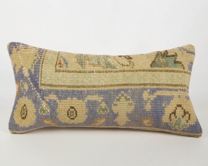 Vintage Anadolu Kilim Kırlen Halı Kılıfı El Dokuması Yün Kırlent