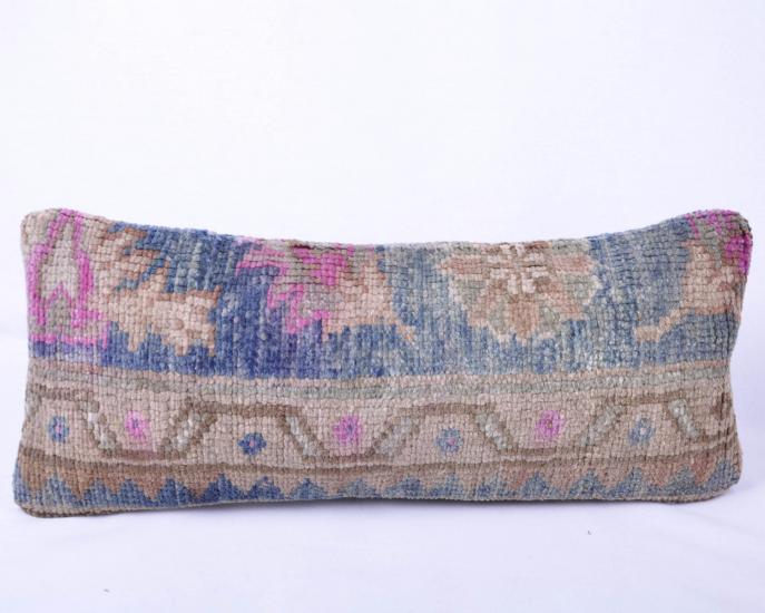 Vintage Anadolu Kilim Kırlen Halı Kılıfı El Dokuması Yün Kırlent