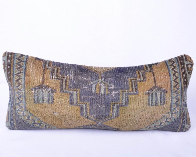 Vintage Anadolu Kilim Kırlen Halı Kılıfı El Dokuması Yün Kırlent