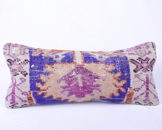 Vintage Anadolu Kilim Kırlen Halı Kılıfı El Dokuması Yün Kırlent