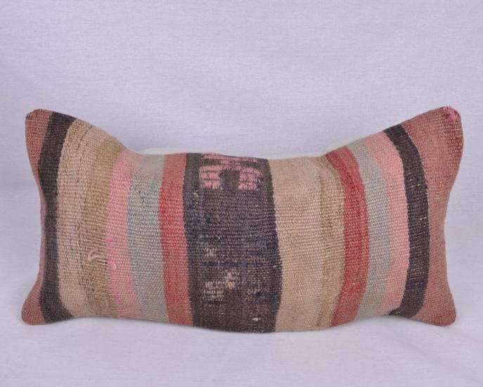Vintage Anadolu Kilim Kırlen Halı Kılıfı El Dokuması Yün Kırlent