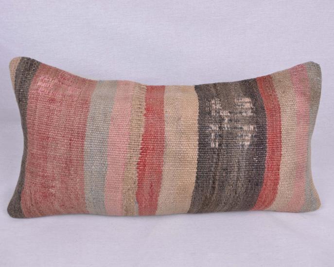 Vintage Anadolu Kilim Kırlen Halı Kılıfı El Dokuması Yün Kırlent