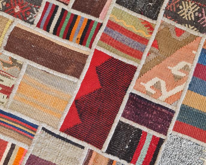 El dokuma Patchwork Halısı