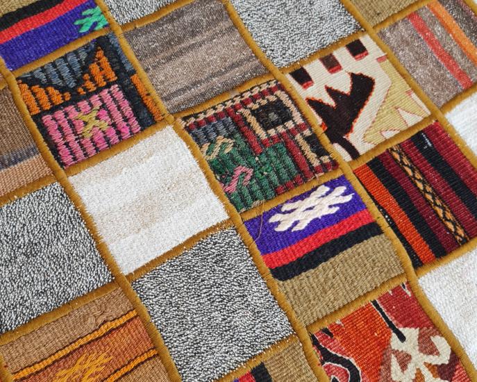 El dokuma Patchwork Halısı