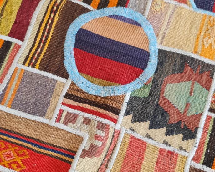El dokuma Patchwork Halısı